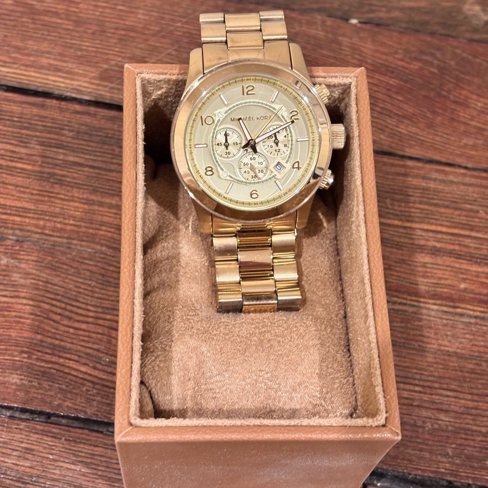 Michael Kors Oversized Gold-Tone Watch, women’s, adjustable